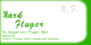 mark fluger business card
